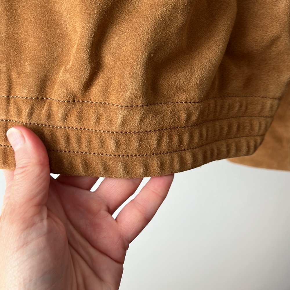 Massimo Dutti NWT Suede Leather Bomber Jacket With Gold Buttons. Size Small. - Picture 12 of 16